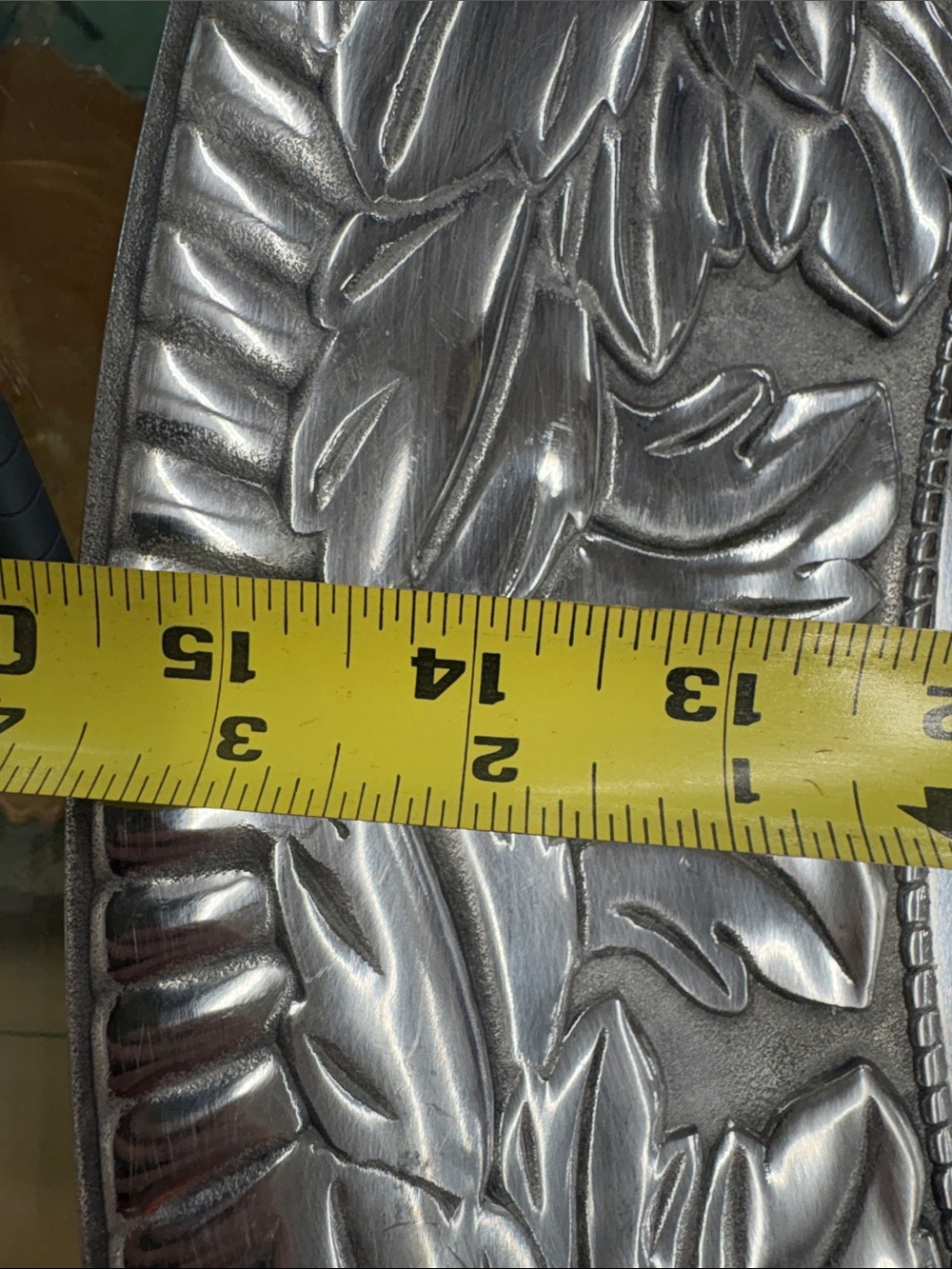 Ornate Silver-Tone Leaf Vanity Tray - Picture 3 of 7